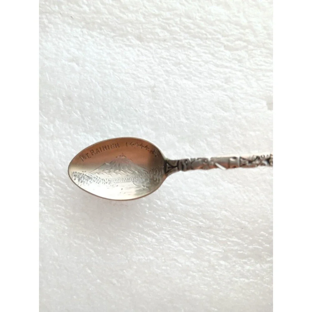 Antique Sterling Seattle Totem Pole Spoon Mt Rainier Bowl Early 1900s